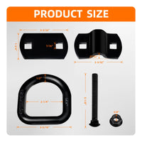 4 Pieces 12000 Lb Capacity D Loop Anchor Powder Coated D Loop Tie down Heavy Duty Cargo Hardware High Strength for Hauling Vehicle Users, Boat