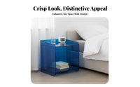 Minimalist Design Transparent C-Shaped Table Modern Aesthetic Nightstand Versatile Use Storage Furniture Polished Lines for Apartment Dwellers, Young Adults, Interior Designers, Bedroom, Living Room, Bay Window Area, Small Areas