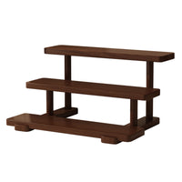 Three-Tier Storage Display Rack Walnut Wood Desktop Shelf Stand Compact