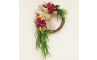 Hydrangea Wreath with Burlap Bow Floral Hydrangea Wreath Natural for Entryway
