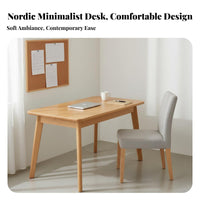 Solid Wood Leg Firm Table Structure Home Office Computer Desk Sturdy Construction Simple Wooden Desk for Students, Dorm Room, Bedroom
