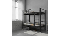 Metal Bunk Bed Space-Saving Bunk Bed with Ladder Heavy-Duty Furniture for Roommates, Employees, Dormitory, Shared Apartment, Employee Housing
