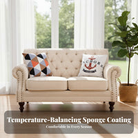 North American Country design 3-Person Sofa abrasion-resistantResistant 3-Seater Settee Mediterranean Look Couch Petaccommodating for Apartment Dwellers, Families, Students, Lounge Area, Bedroom, Office