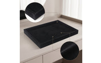Rectangular Velvet Jewelry Tray Shallow Jewelry Organizer Tray Open-Top Soft for Drawer, Dresser, Vanity