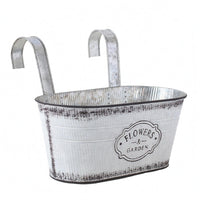 Galvanized Hanging Planter Powder-Coated Wall Flower Pot Distressed Finish
