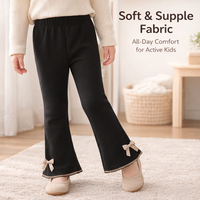 Flared Leggings for Girls with Fleece Lined Warmth for Autumn Winter, Made from Soft Modal Viscose Fiber, Comfortable School Trousers