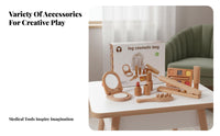 Wooden Cosmetic Kit Wooden Cosmetic Toy Set Interactive Kids Playset for Girls, Preschoolers, Preschool
