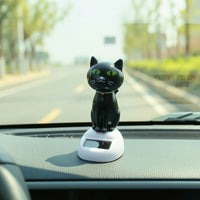 Cute Solar Dancing Cat Adorable Solar Bobblehead Lightweight Dancing Cat Figure Playful for Office Desk