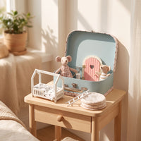 Compact Travel Suitcase Dollhouse Mini Dollhouse Playset with Travel Suitcase Screennon-Digital Carry Case Playset Handy for Toddlers