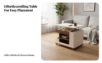 Convertible Lift-Top Table Hidden Compartments Living Room Furniture for Bedroom