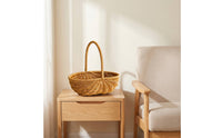 Imitation Rattan Pumpkin Basket Woven Basket with Handle Decorative Farmhouse for Gift Presentation