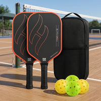 2 Pieces Pickleball Paddle Set with Balls Carbon Fiber Pickleball Set with Bag Sporting Goods Matte Long-Lasting for Players