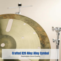 Effect Cymbal, Hi-Hat Cymbal, B20 Alloy Handmade, Drum Kit, Jazz Drum, Hole Pattern, Double Process, Unique Look