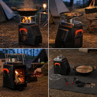 Outdoor Portable Wood Burning Stove with Gasification Technology for Camping and Patio