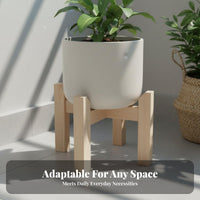 Wooden Cross Base Plant Stand Heavy Duty Fish Tank Base Sturdy Construction Solid Wood Planter Pedestal for Living Room, Balcony, Corner