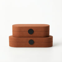 Oval Container with Hinged Lid Elegant Storage Box with Hinged Lid Secure Organizer for Dresser