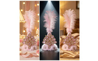 Ornate Pointed Hat with Feather Handmade Folk Costume Hat Rhinestone Jeweled Costume Headpiece Faux-Faux-Hair for Performers, Cosplayers, Stage Performances, Photoshoots