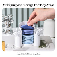Pad and Swab Holder Multi-Functional Swab and Pad Holder Thickened Three-Tier Base Compartment Vanity Organizer for Women, Adults, Washroom, Desk
