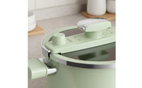 Enameled Pot with Glass Lid Gas Cooktop Stockpot with Glass Lid Even Heating Enamel Soup Pot for Home Cooks