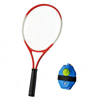 Anti-Slip Grip Single Tennis Training Racket Strung Oval Head Tennis Practice Tool with Rebound Base Lightweight Rebound Ball Set Elastic Cord