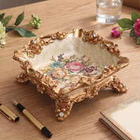 Antique-Inspired Decorative Ornate Tabletop Vintage-Style Vessel Floral for Smokers, Collectors, Coffee Table, Living Room, Office