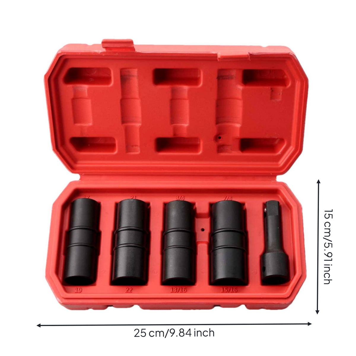 5 Pieces Socket Set Double-Ended Sockets Portable Tire Sockets for Mechanics, Garage