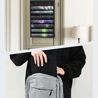 PVC Hanging Game Mat Bag Metal Hooks Playmat Storage Bag Pull Loop Playmat Organizer Space Saving for Tabletop Gamers