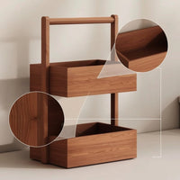Space-Saving Wooden Desktop Organizer Multifunctional Desktop Shelf with Two Tiers Organized Tabletop Storage Rack Stable for Vanity, Bedroom