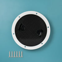 Textured Deck Plate Cover Screw-Mount Marine Deck Plate with Finger Grips Heavy Duty Hatch Cover Long-Lasting for Boats