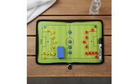 PU Leather Cover Soccer Strategy Board Kit Double-Sided Football Board Zippered Strategy Folder for Coaches, Gameday