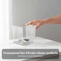 Transparent Box with Hinged Lid Multipurpose Clear Acrylic Box Acrylic Storage Container Contaminant-Barrier Proof Square