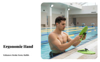 Swim Training Paddles Increases Propulsion Swim Hand Paddles Adjustable Straps Webbed Swimming Gloves for Swimmers, Adults, Upper Body Workout, Diving