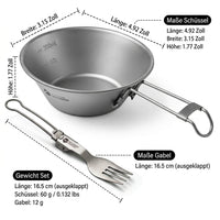 Foldable Camping Cookware Set, 3-Piece Outdoor Camping Cookware Made of Metal Alloy, Ultra-Light for Trips, Picnics, Matte Gray