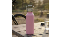 Brushed Finish Stainless Steel Water Bottle Matte Insulated Water Bottle Carry Handle Vacuum Container Double Wall Insulation