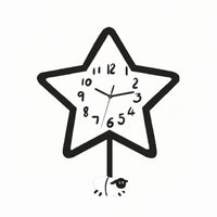 Swinging Sheep Pendulum Clock Non-Ticking Celestial Shaped Wall Clock House Decoration Creative Design for Bedroom