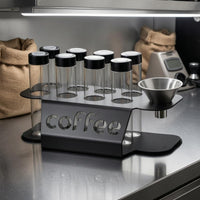 Coffee Bean Rack Cutout Coffee Display Organizer Two-Level Countertop Shelf