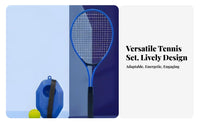 Anti-Tangle Cord Tennis Rebound Practice Aid Portable Tennis Practice Aid Set with Rebound Ball Non-Slip Grip for Parents, Outdoor, Backyard