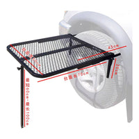 Foldable Tire-Mounted Camping Table Metal Mesh Camping Table Black Outdoor Gear Portable