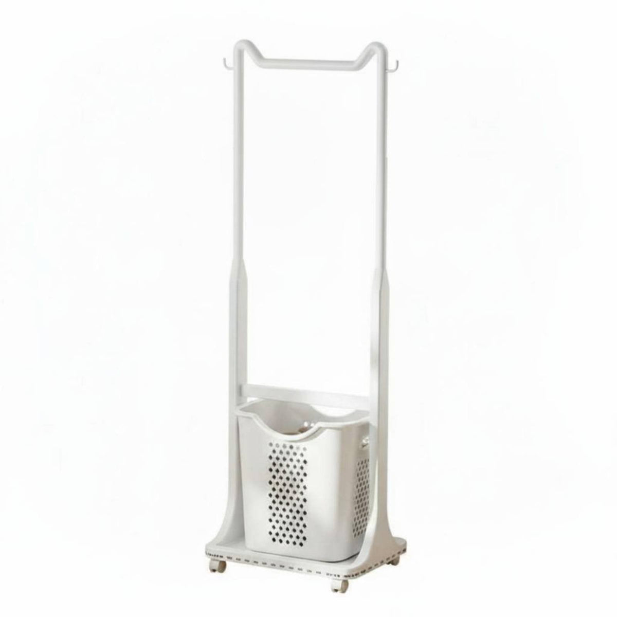 Space-Saving Design Valet Stand with Laundry Baskets Easy Assembly Clothing Rack Stable Structure Household Storage Sturdy Construction for Apartment Dwellers, Homeowners, Bedroom, Small Areas, Dorm Room, Entryway