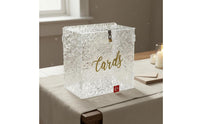 Acrylic Event Card Box Hinged Lid Card Holder Box with Lock Elegant Design Frosted Acrylic Wishing Well for Couples, Graduates, Infant Shower