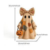Patchwork Ghost Cloth Ghost Decoration Tabletop Decor Freestanding Figurine Farmhouse for Mantel, Shelf
