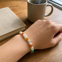 Natural Alashan Gobi Agate Colorful Beaded Bracelet