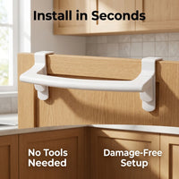 Sink Cabinet Kitchen Towel Rail, Over Door Dish Cloth Holder, No-Drill Single Bar for Dorm Room Students, Versatile Wall Mounted Tea