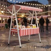 Quick Setup Outdoor Advertising Table Heavy Duty Portable Vendor Stand Spacious Countertop Foldable Market Stall Stable Structure for Small Business Owners, Event Organizers, Crafters, Farmers Markets, Street Fairs, Temporary Shops, Tourist Attractions