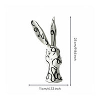 Ceramic Hare Figurine Glazed Finish Hare Head Statue Wear-Resistant Ornamental Figure for Tabletop Display