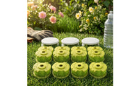12 Pieces Pre-Wound String Trimmer Spool with Cap Compatible Trimmer Line and Cap Cover Set Spare Vegetation Eater Spool Replacement Twisted for Homeowners, Gardeners, Lawn Edging, Yard Cleanup