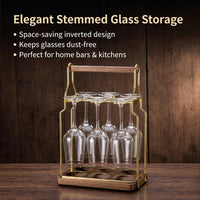 Hanging Stemware Rack Bar Glass Storage Holder Modern Minimalist Metal Design