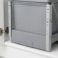 Trash Bin, Sorting Kitchen Trash Bin, Drawer Type, Pedal Operated, Matte Gray, Plastic, With Lid, Hygienic Under-Sink Storage