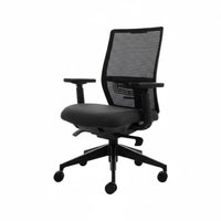 Lumbar Support Ergonomic Task Chair Adjustable Height Ergonomic Mesh Back Roller Rolling Casters Office Furniture Thick Padded Seat for Remote Workers, Students, Adults, Study Room