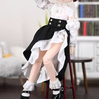 1/12 Scale Doll Dress Ruffled Design 1/12 Scale Doll Outfit High-Low Skirt Miniature Apparel for Display
